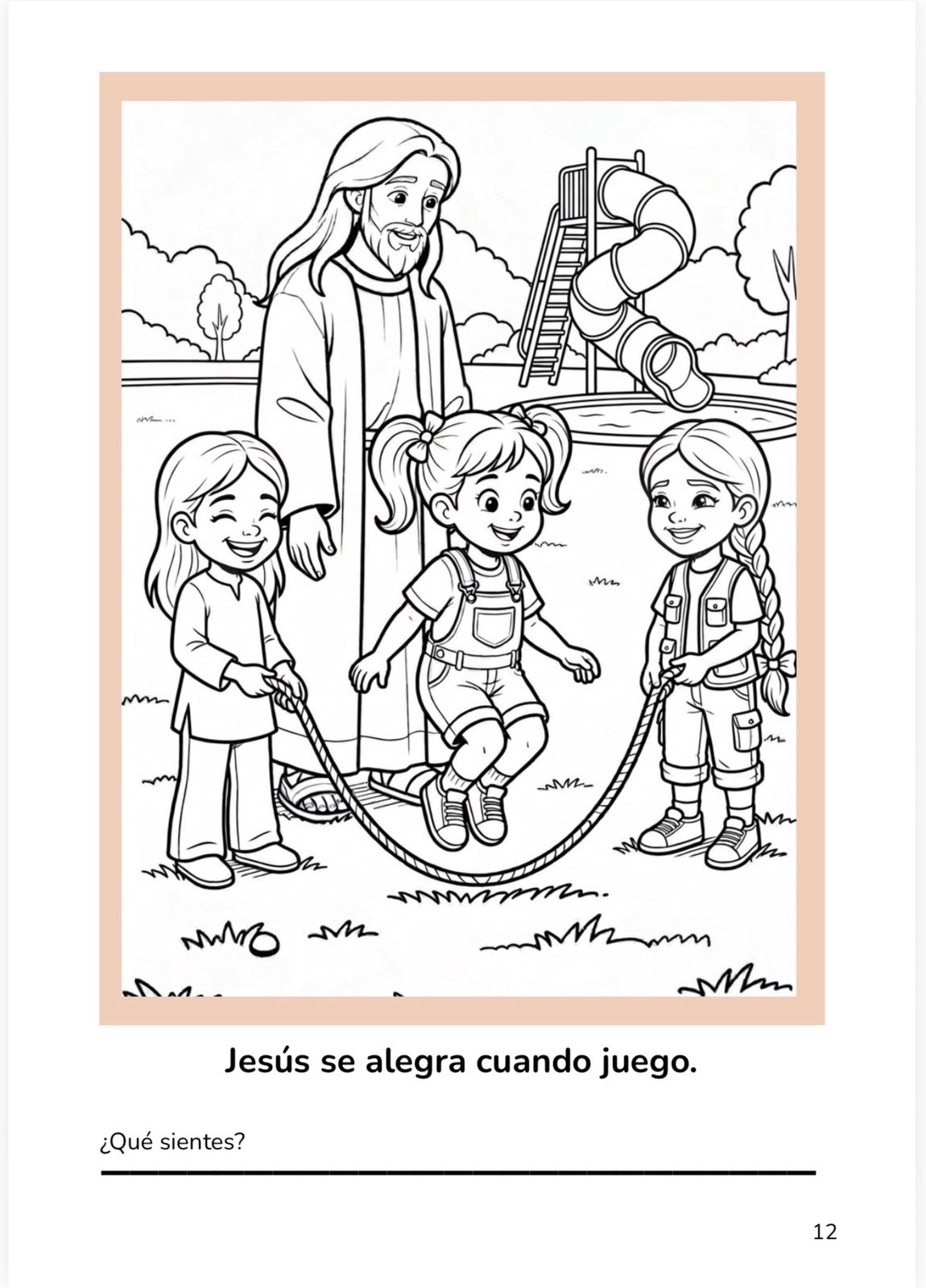 Libro para colorear "Jesús y yo " (Niña)(PDF descargable)